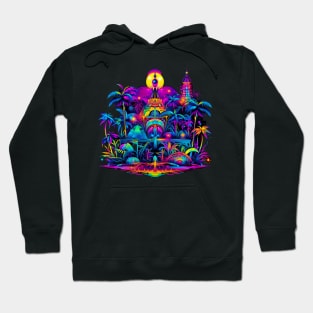 Neon Paradise Color Sunset Hoodie